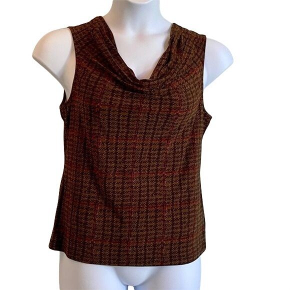 Chaps Sleeveless Top with Waterfall Neckline Women's Large - Picture 1 of 6